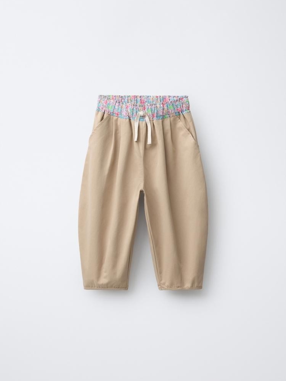 NWT Zara Floral Baggy Pants Khaki 1 1/2 Years